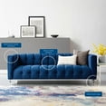 thumbnail image 5 of Tufted Sofa, Velvet, Blue Navy, Modern Contemporary Urban Design, Living Lounge Room Hotel Lobby Hospitality, 5 of 9