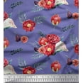 thumbnail image 1 of Soimoi Purple Cotton Duck Fabric Fig,Pomegranate & Floral Print Sewing Fabric BTY 56 Inch Wide, 1 of 1