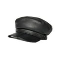 thumbnail image 2 of Women's Leather Newsboy Cap Cabbie Beret Real Leather Flat Hat Vintage Style Ascot Hat (US, Alpha, XX-Large, Black), 2 of 5