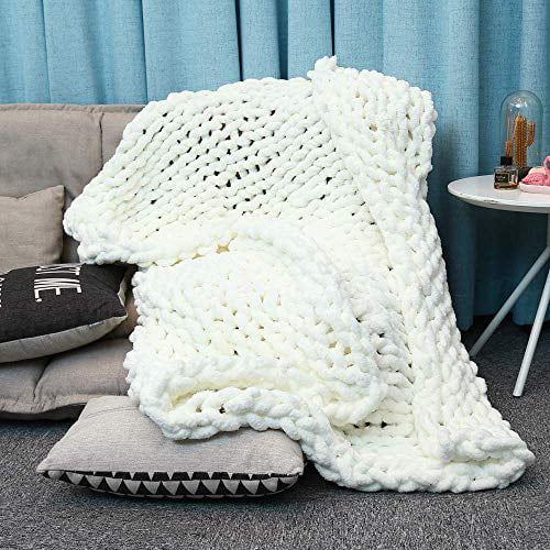 Home Decor Bed -Large Weighted Knitted Soft Cozy Throw Blanket for Couch Sofa 48x60 Gift Inshere Chunky Knit Blanket 