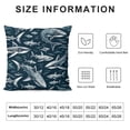 thumbnail image 5 of Orinice  Shark Throw Pillow Cushion Cover, Shark Pattern with Various Gestures Have a Bite Danger Humor Nautical Design, Decorative Square Accent Pillow Case, White, 5 of 5