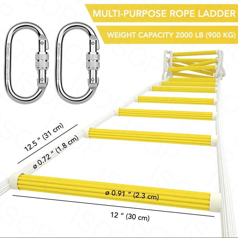 Buy 13Ft Fire Escape Ladder With 2 Heavy Hooks, 2 Story Eergency Fire