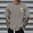 thumbnail image 2 of Big and Tall Shirts for Men Summer Shirt 2024 Short Sleeved Coconut Tree Print Men's T Shirt Man Shirts for Men Packs of The Large T Stretchy Casual Fashion 3xlt L, 2 of 5