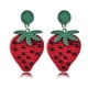 thumbnail image 1 of Lindos aretes colgantes de fruta de sandía y fresa roja, aretes colgantes con cuentas bohemias, aretes de fruta dulce para mujeres, niñas y adolescentes, 1 of 5