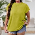 thumbnail image 2 of Horkkom Plus Size Tunic Tops for Women Crew Neck Solid Color Short Sleeve Shirts Summer Casual Loose Tops XXL, 2 of 9