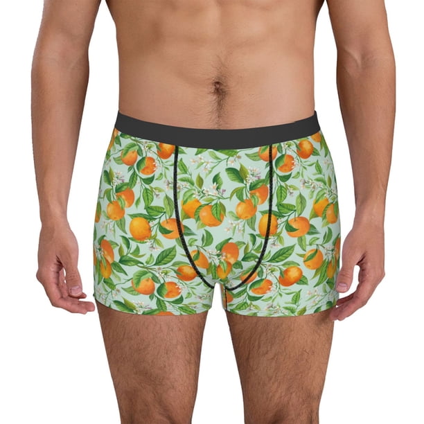 Balery Tangerine Calzoncillos bóxer para hombre, ropa interior de algodón suave y transpirable con cinturilla de nailon-X-Large