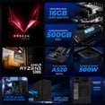 thumbnail image 3 of Computadora Escritorio Completa Xtreme PC Gaming AMD Radeon Vega Renoir Ryzen 3 5300G 16GB SSD 500GB Monitor 23.8 75Hz WIFI Black gaming ligero, oficina, estudio y hogar, 3 of 6