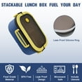 thumbnail image 4 of Bento Lunch Box Set - 2 Stackable Containers for Adults, lunch box for women- Includes Lunch Bag, Leak-Proof and BPA-Free - Built-in Utensil Set - Dishwasher Safe (Blue), 4 of 7