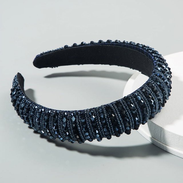 Diadema con cuentas tejidas a mano para el cabello Homing Hair Hoop, estilo barroco, esponja, accesorios simples para el cabello facial para mujer