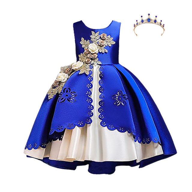 2023 verano bebé niña vestido de fiesta ropa para niños elegante cumpleaños princesa boda graduación baile traje 3 -12 años Vestidos10-12T (etiqueta 150) Gao Jinjia LED