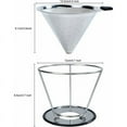 thumbnail image 2 of Filtre à Café Réutilisable en Acier Inoxydable Permanent pour 1 à 4 Tasses avec Porte-Gobelet Brosse, une Pièce, Argent, 2 of 5