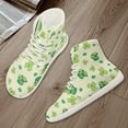 thumbnail image 3 of Psesaysky High-top Barefoot Shoes with Four Leaf Clover Green Hats Women Casual Tennis Shoes Wide Width Comfortable Walking Sneakers, 3 of 8