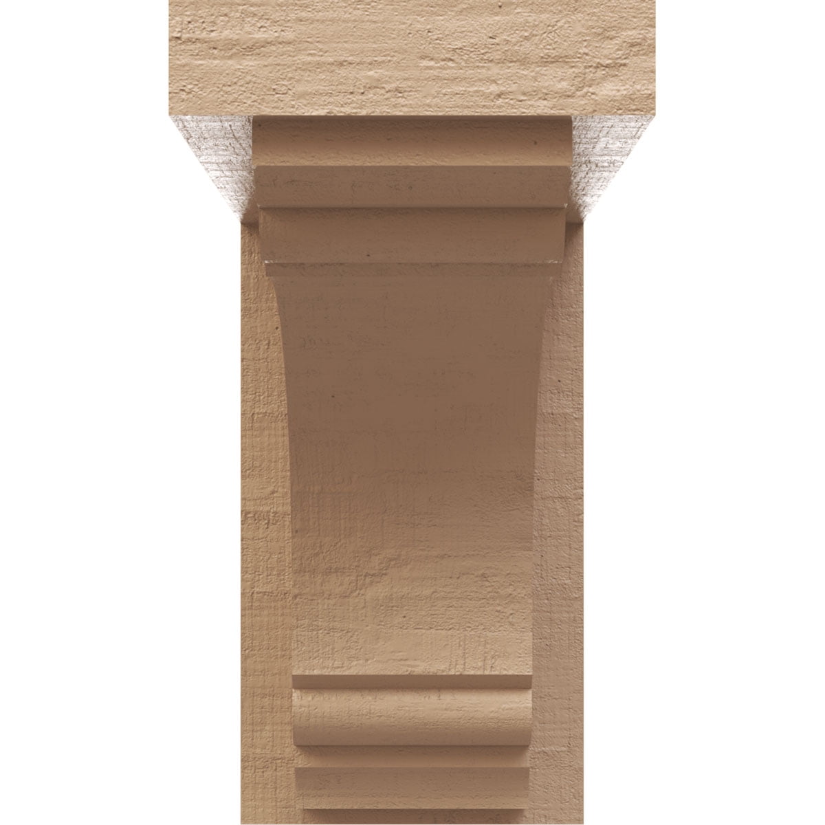 3"W x 6"D x 6"H Classic Warren Rough Cedar Woodgrain TimberThane Corbel, Primed Tan