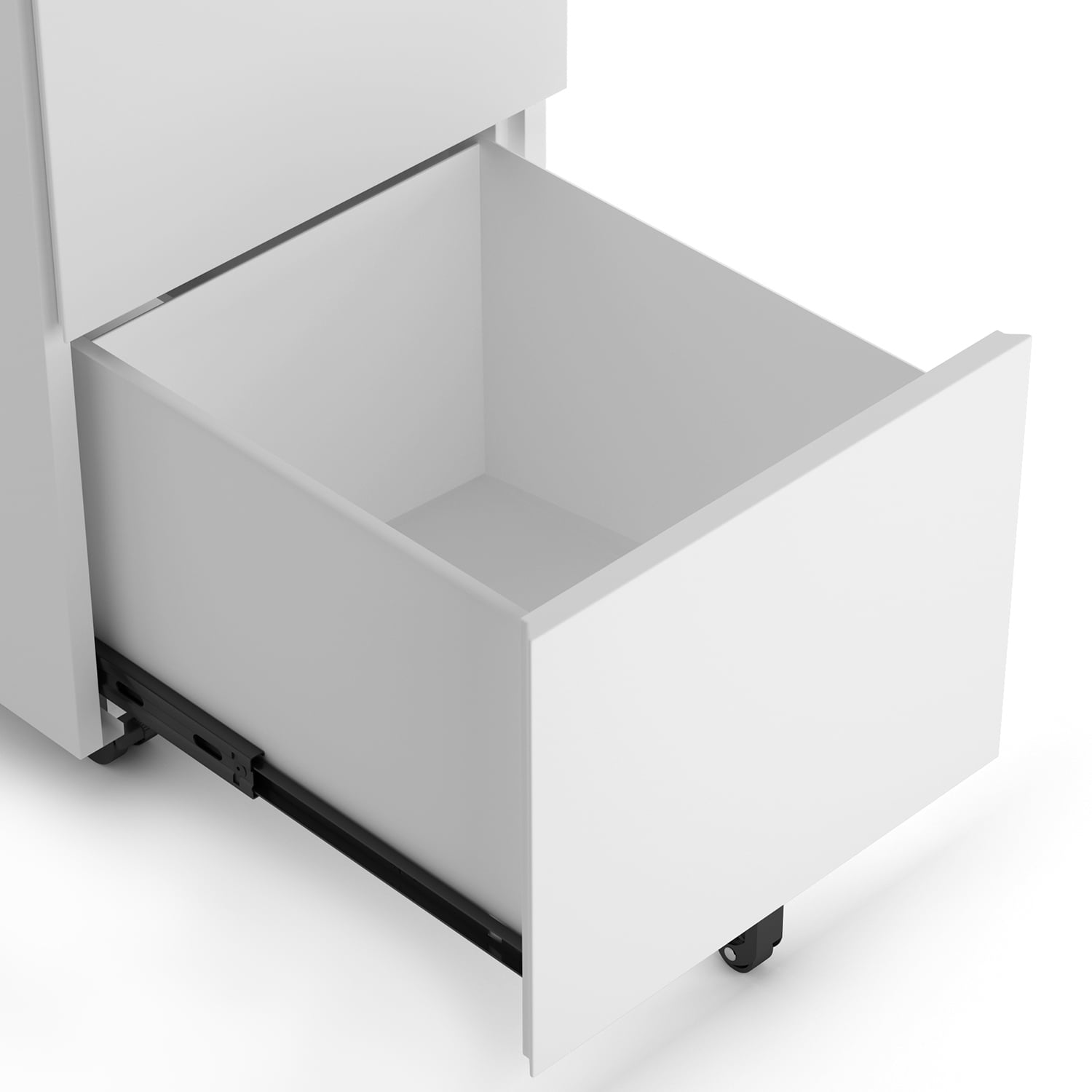 Kepooman 2-Drawer Mobile Steel File Cabinet with Lock for Legal/Letter Size, 15"L x 19.6"W x 24.4"H, White