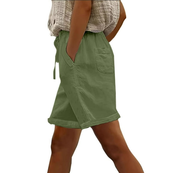 GZWYHT Running Shorts Shorts for Women Women's Summer Cotton And Linen Pocket Casual Shorts Lounge Pants Women Cotton Shorts AG L