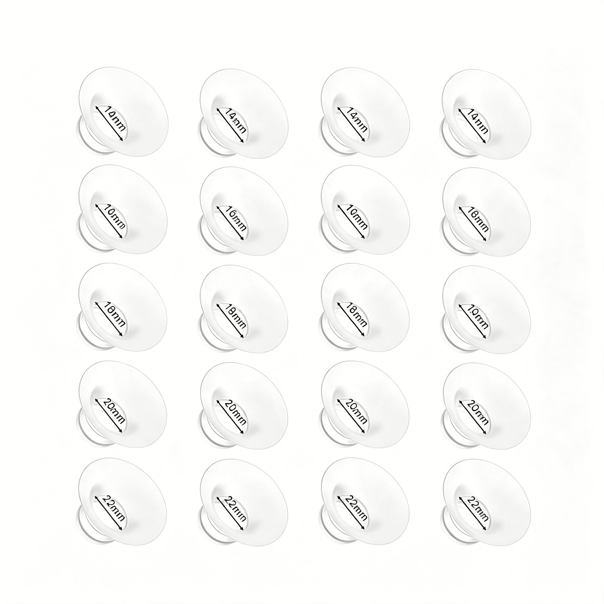 XIRQI Flange Insert 14/16/18/20/22Mm for Momcozy M9 M6 M5 V1 Pro V2 Pro S12 Pro S9 Pro, Compatible with Medela/Elvie Willow Go Lansinoh Breast Pump, 10Pcs
