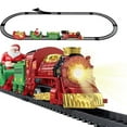 thumbnail image 1 of Cadeau de Noël Éducatif Arbre de Noël Ensemble de Pistes de Train Électrique Décoration de Noël Père Noël Voiture Électrique avec Lumière Simulation avec Ensemble de Train sur Piste Garçons et Filles, 1 of 7