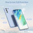 thumbnail image 3 of for Samsung Galaxy S21 FE 5G Phone Case Liquid Silicone, Cute Thin Slim Soft Rubber TPU Plain Smooth Gel Cover for Women Girl, Matte Solid Protective & Shockproof,Aqua Sky Baby Light Blue, 3 of 14