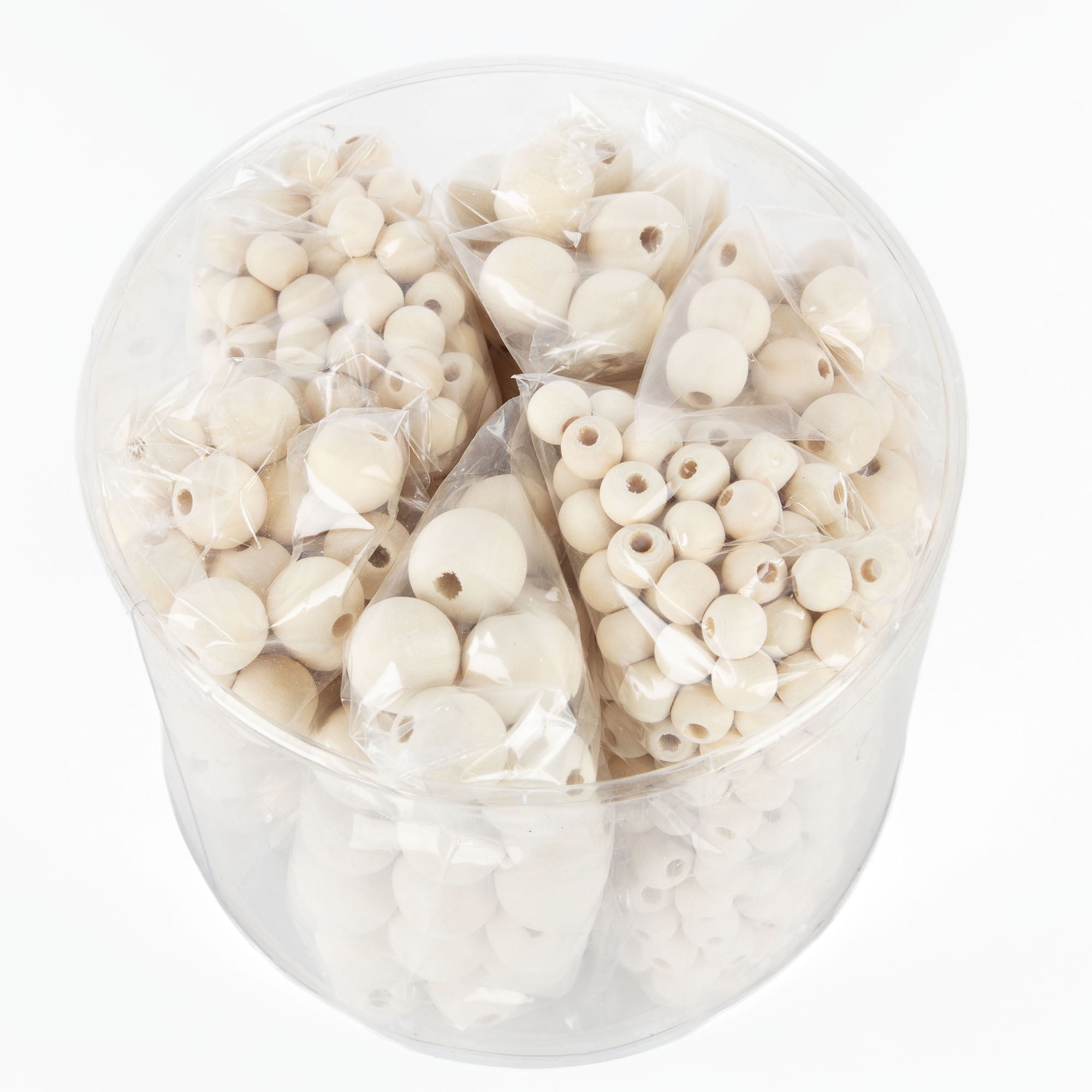 Cousin DIY Natural Wood Bead Bulk Assortment, Sizes 10mm-20mm, 500g, 800 Piece,Unisex for Adults