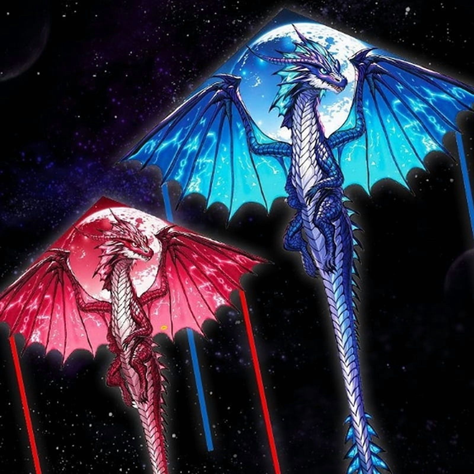 1 Piece 1.4M Large Dragon Kite For Kids And Adults Huge Pterosaur Kite Come Tail Easy To Fly Kites Outdoor Toy