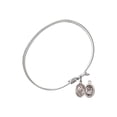 thumbnail image 2 of 7 1/4 inch Oval Eye Hook Bangle Bracelet w/ St. Christopher/Surfing in Sterling Silver, 2 of 3