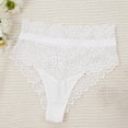 thumbnail image 2 of WULMLEO Womens Sexy Thongs Lace Panties Underwear Low Rise Plus Size Underpants White S, 2 of 3