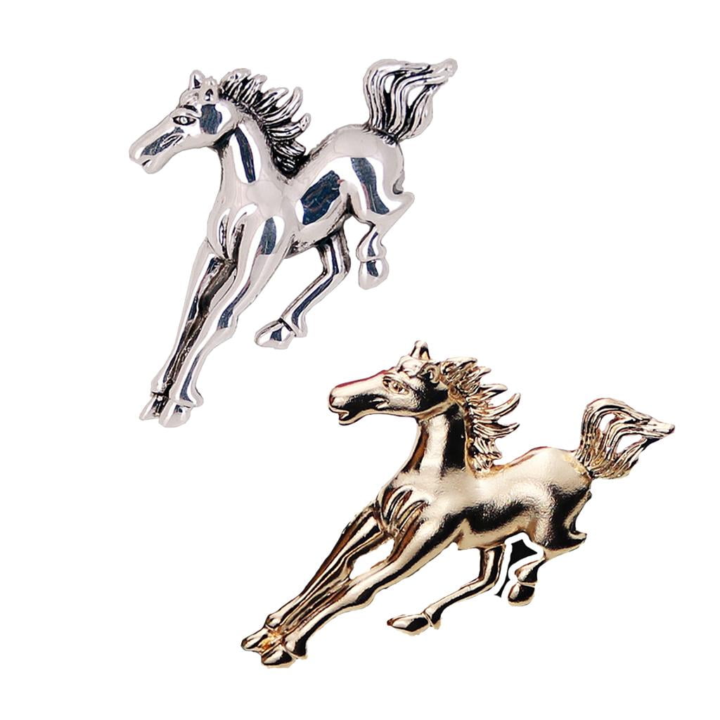2pcs Fashion Jewelry Silver Gold Running Horse Brooch Pins Xmas Wedding Gift