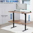 thumbnail image 4 of VIVO Electric 60” x 30” Stand Up Desk, Vintage Brown Table Top, Black Frame, 4 of 8