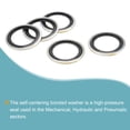 thumbnail image 5 of Uxcell M27 34.6x24x2.8mm Carbon Steel NBR Bonded Sealing Washer Gasket 10 Count, 5 of 5