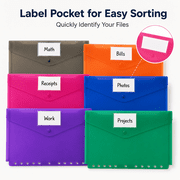 Binder Folders Plastic Binder Pocket Organizer File Folder for School Home Office Supplies 12 Pack