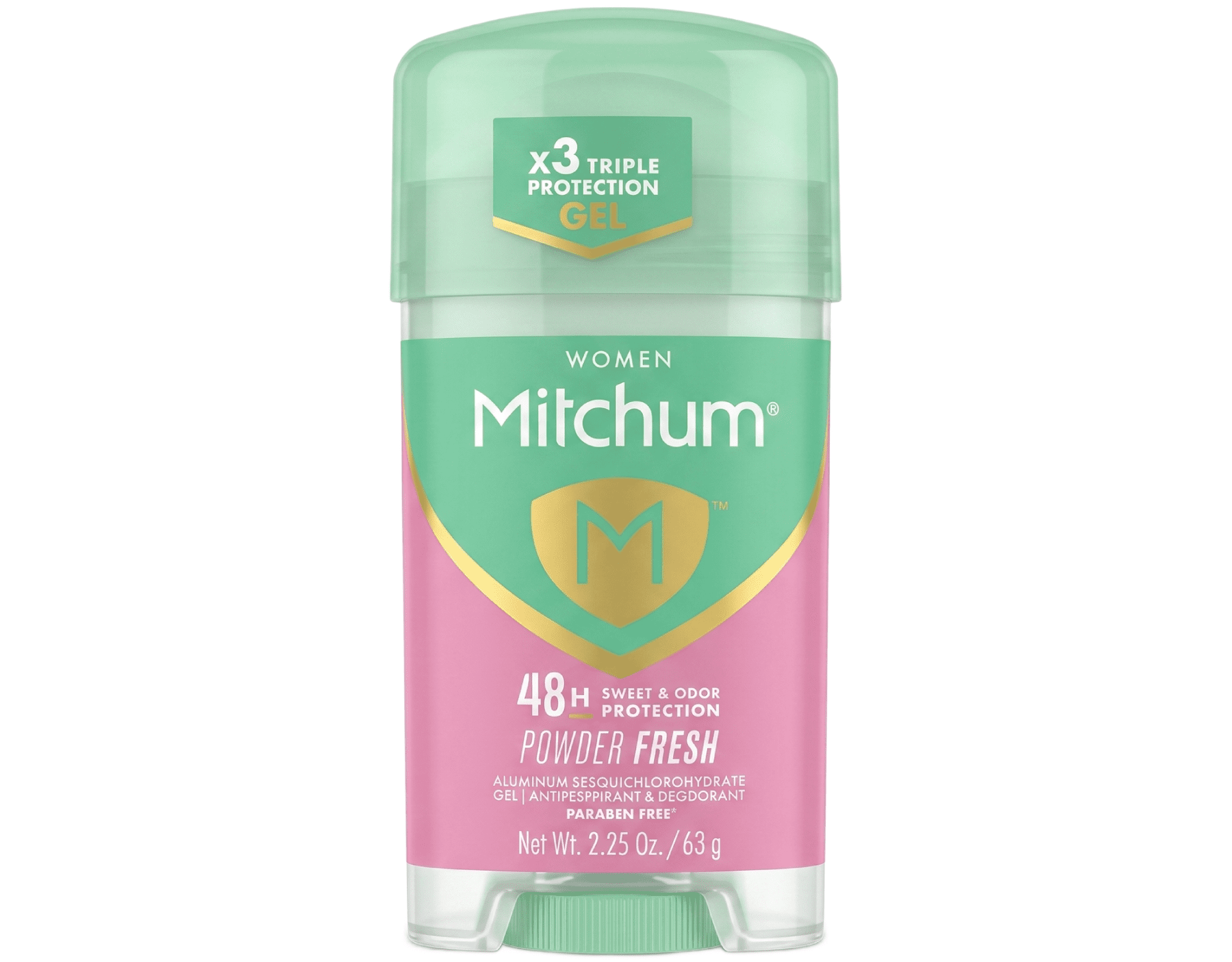 Mitchum Clear Gel Antiperspirant Deodorant Powder Fresh, 2.25 oz 16 Pack