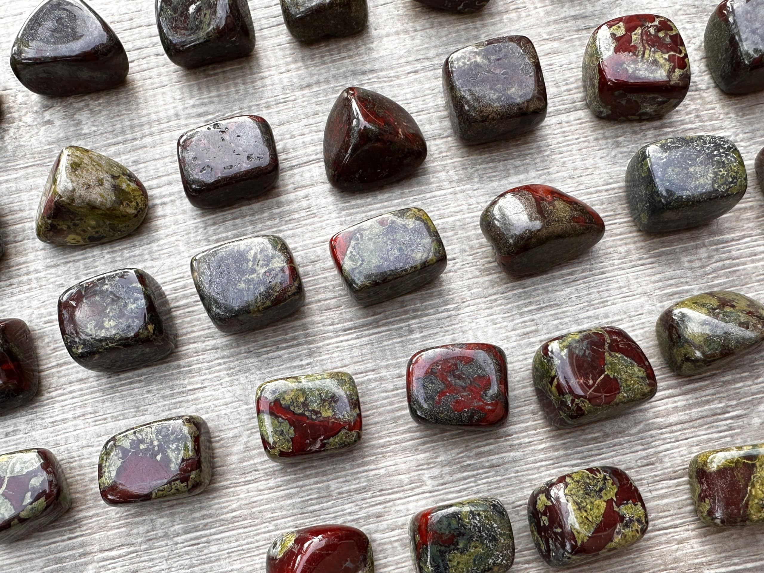 Dragon Blood Jasper Tumbled Stones, Polished Dragon Blood Jasper Gemstone, Dragon Blood Jasper Healing Crystals (Dragon Blood Jasper, 1 Pound)