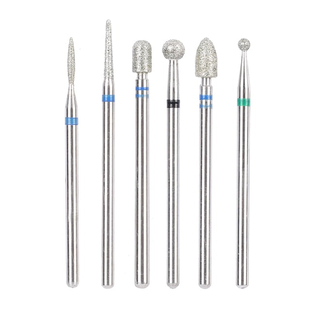 Cabezal de taladro de uñas de acero inoxidable, 6 unids/pack Cabezal de pulido de uñas de acero inoxidable Cabezal de esmalte de uñas Solución innovadora