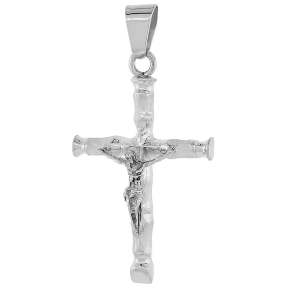925 Sterling Silver Handmade Large Cross Crucifix Charm Pendant 50mm