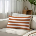 thumbnail image 3 of Orange Stripes Throw Pillow Cover, Pillowcase Protectors with Zipper, Breathable Decorative Lumbar Pillow Case Cover, Simple Orange White Texture Pillow Shams for Couch Sofa 12x20Inch, 3 of 8