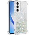 thumbnail image 3 of Case for Samsung Galaxy A35 5G Case Glitter Liquid Cute Clear Phone Case Floating Quicksand Shockproof Protective Bumper Soft TPU Case for Samsung Galaxy A35 5G Love Sliver YB, 3 of 14
