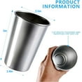 thumbnail image 2 of GoXteam 4 Pack 16 oz Stainless Steel Cups Metal Shatterproof Stackable Pint Drinking Cups for Adults or Kids (16 oz/500 ml), 2 of 7