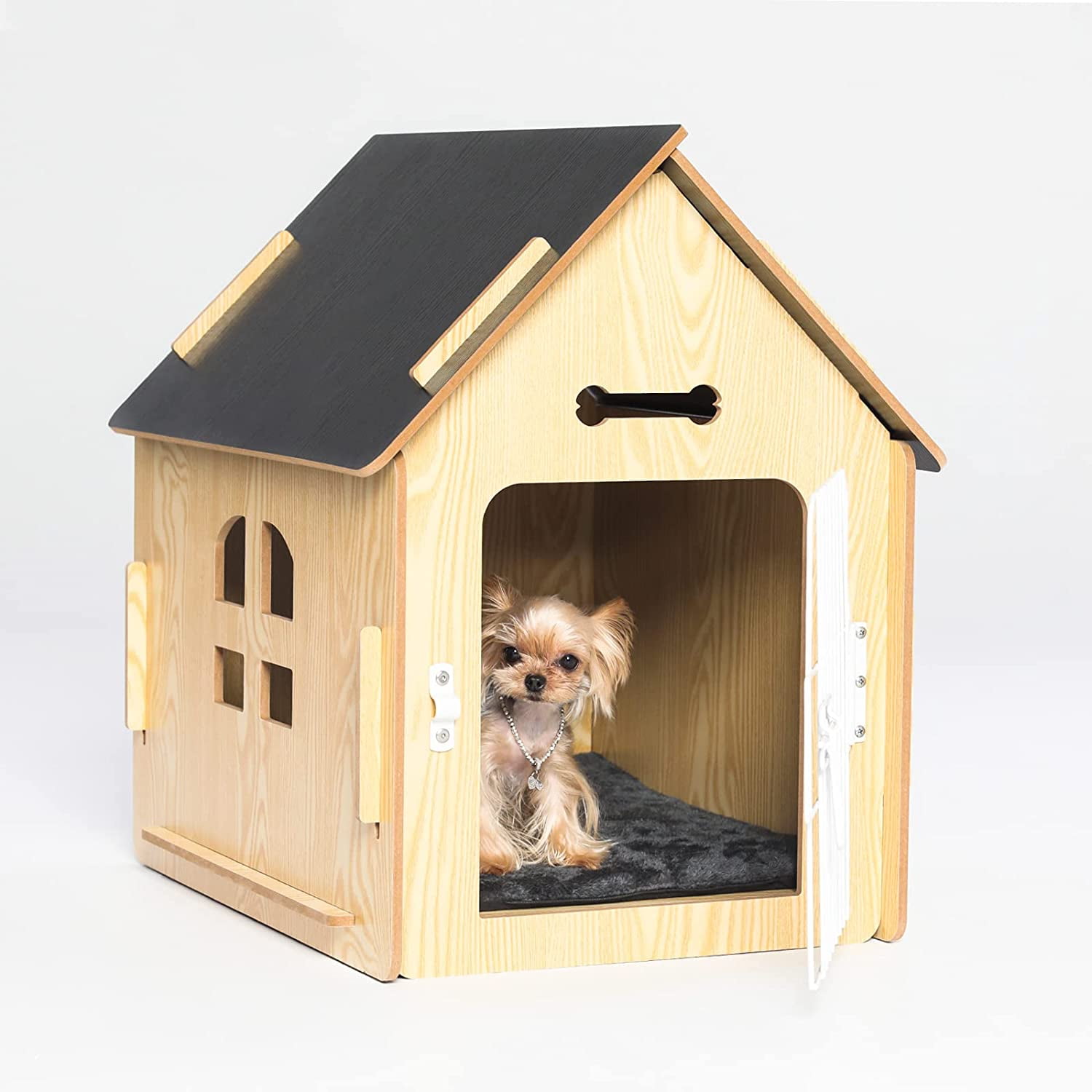 Dog House Indoor for Small Dogs Other Small Animals Such as Cats and Rabbits Wooden Detachable with Air Vents and Elevated Floor - Walmart.com