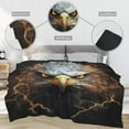 thumbnail image 3 of Eagle Gifts Blanket, Cool Black Gold Lightning Eagle Blanket, American Bald Eagle Throw Blanket, Eagle Gifts for Men Women Kids, Eagle Gifts for Eagle Lover, Plush Throw Blanket,50"X40", 3 of 5