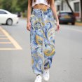 thumbnail image 4 of kaondbfi Womens Pants Wide Leg High Waisted Adjustable Trousers with Pockets Casual Lightweight Summer Casual Pants for Women, 4 of 9