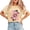 1-Apricot, variant on Classic Q Card Queen Trendy Retro Women's Graphic Tee Crew Neck Short Sleeve Statement Shirt