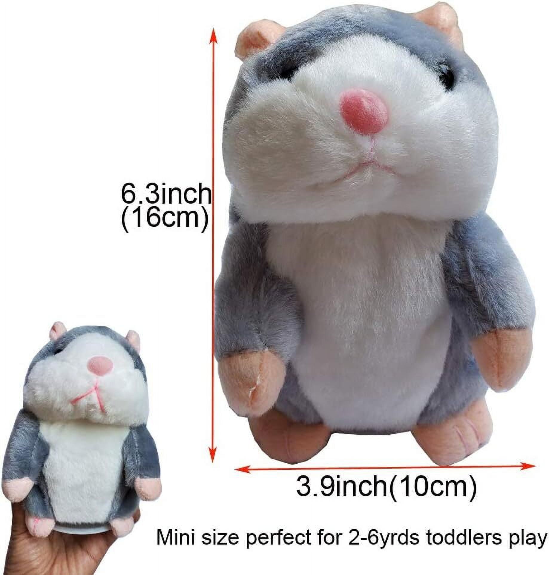 Talking Hamster Toy, Animal Talking Toys Repeats What You Say Mimicry Pet Talking Record for Boys and Girls (Brown + Gray 6.3 Inch)