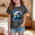 thumbnail image 2 of Quealent Kids American Flag Shirt Boys Girls Toddler 4th of July Tshirts Patriotic Tee Tops Independence Day Short Sleeve (Grey, 2-3 Years), 2 of 5