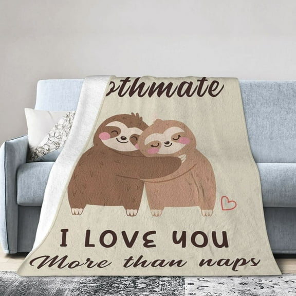 Anniversary Christmas Birthday Gifts for Her or Him Blanket (Sloth) - Romantic I Love You Gifts for Boyfriend or Girlfriend - Wedding Gifts for Couple Wife Husband 50x40