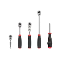 TEKTON 1/4 Inch Drive Quick-Release Comfort Grip Ratchet and Spinner Handle Set (5-Piece) | SDR99008