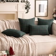 thumbnail image 4 of Christmas Set of 2 Scottish Tartan Throw Pillow Covers Farmhouse Classic Plaid Decorative Couch Pillows Home Decor for Sofa Living Room Bed 20x20 Inch, Green, 4 of 12
