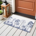thumbnail image 4 of 2x3 Ft Entryway Area Rug, Watercolor Navy Blue Kitchen Rug Runner Washable Floor Mat, Botanical Pine Tree Non Slip Indoor Door Mat Throw Carpet for Bathroom Living Room Bedroom, 4 of 8