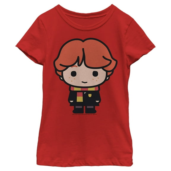 Girl's Harry Potter Ron Kawaii Cutie  Graphic Tee Red Small