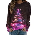 thumbnail image 2 of Women's Christmas Sweatshirts Plus Size Christmas Graphic Sweatshirt Oversized Pullover Sweater Tops Crewneck Holiday Long Sleeve Shirts, 2 of 6