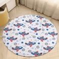 thumbnail image 6 of Cute Airplane Pattern Round Carpet Circle Rug Outdoor Patio Area Rug Washable Large Area Rugs Hallway Room Decor Fitness Mats, 6 of 8